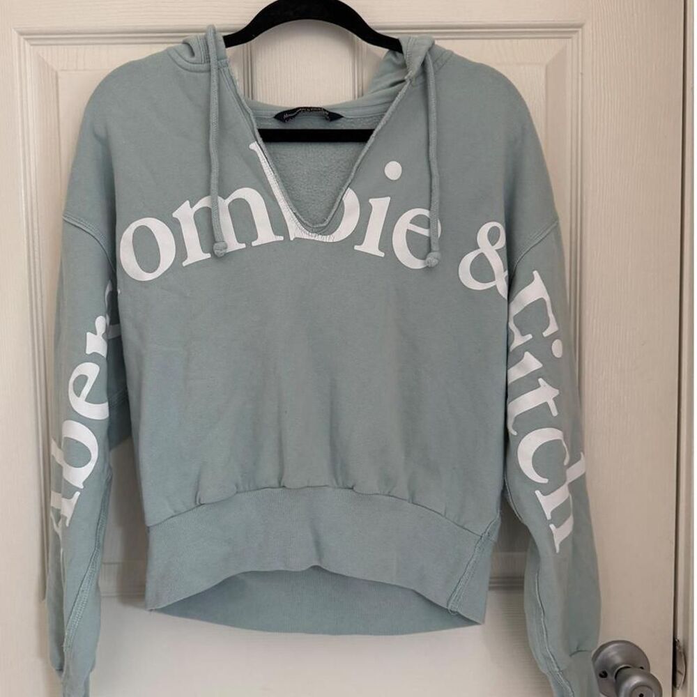 Abercrombie-fitch Women's Blue and Green Hoodie
